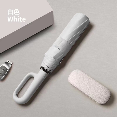 Logotipo personalizado acepta sombrilla triple plegable con apertura automática y protección anti-UV