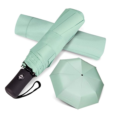 Paraguas triple plegable 3 Poliéster plegable Pongee de viaje Paraguas a prueba de viento para regalos
