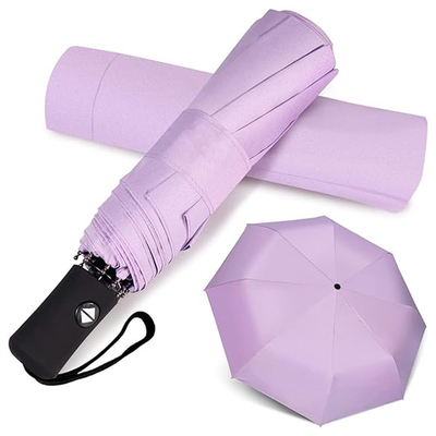 Paraguas triple plegable 3 Poliéster plegable Pongee de viaje Paraguas a prueba de viento para regalos