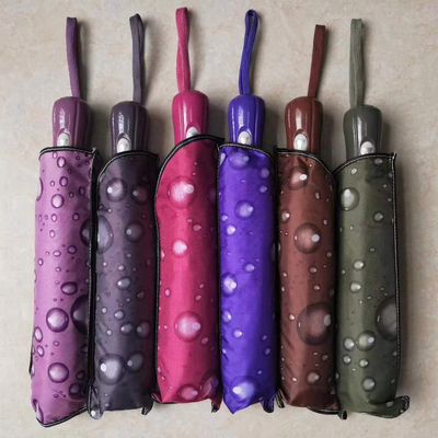 Paraguas triple semi automático de apertura y cierre diseño único patrón triple