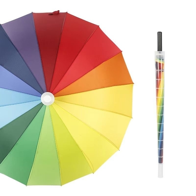 Diseño múltiple Color sólido Logotipo personalizado Impreso Gran paraguas recto con estuche a prueba de agua Mantener seco Paraguas al aire libre