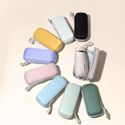 Bolsa Mini Paraguas UV Bloque 6 bolso de cartón plegable de paraguas fácil de llevar doble uso Mini paraguas