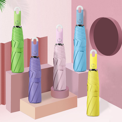 Venta al por mayor Mano de cerradura automática Triple plegable Multicolor Paraguas Dropship Aceptado